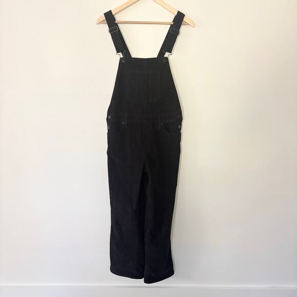 Lucky Brand Black Corduroy Overalls Ankle Crop XS - Picture 6 of 11
